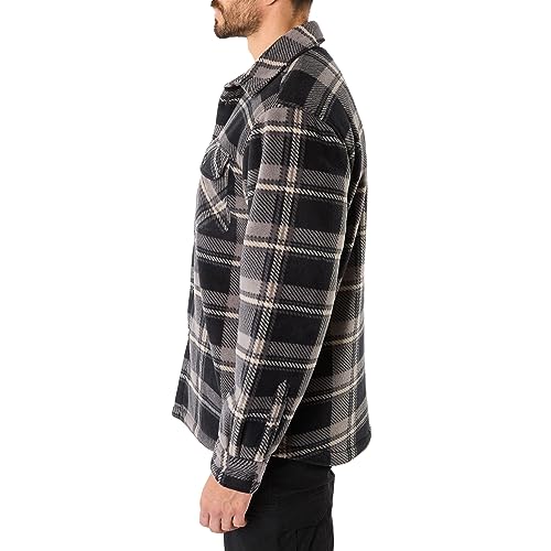 Smith's Workwear Men's Sherpa-Lined Plaid Fleece Shirt Jacket2
