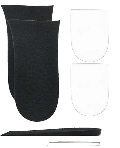 12mm(1/2 Inch) Limb Leg Length Discrepancies LLD Heel Inserts Insoles (2 Medium Rights) Black