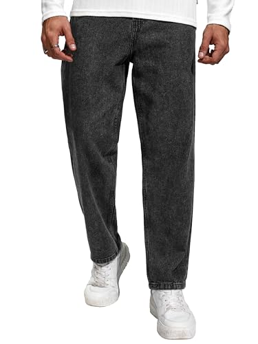 Image of Highlander Men's Loose Baggy Fit Jeans | Mid Rise | Cotton |Relaxed & Trendy | Oversized Silhouette for Comfort| Jeans for Man