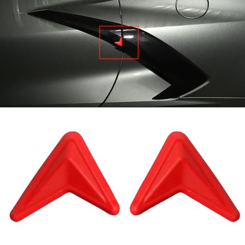 BILLFARO 2Pcs Side Fender Vent Door Paint Protector,Door Middle Protrusion Door Edge Corner Covers Guards Pads Protector for Corvette C8 Stingray 2020-2024 (RED)