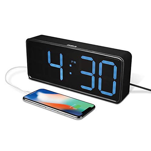 RCA RCD1000UBKA Alarm Clock, Extra Large, Blue
