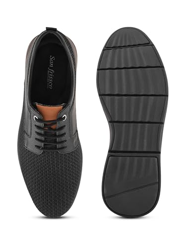 Image of San Frissco Men's Solid Sneaker Casual Lace-Up Shoes | Soft Cushioned Footbed with EVA Sole | Comfortable and Trendy Casual Shoes for Office and College