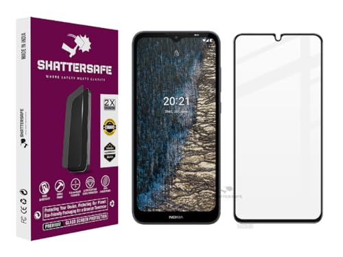 Image of Shattersafe Oleophobic Tempered Glass Compatible For Nokia C20 / C21 / C21+ / C22 / C32 / G10 / G21 / G42 5G / G60 / G310 [Pack of 1]. Edge To Edge Full Screen Protection With Easy Installation Kit.