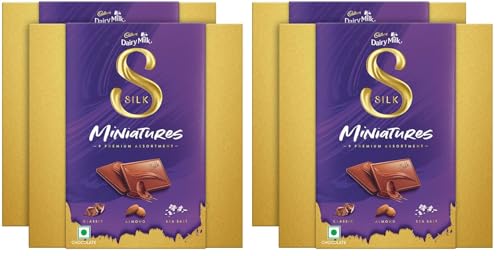 Image of Cadbury Dairy Milk Silk Miniatures Premium Assorted Chocolate Gift pack, 90 g (Pack of 4)