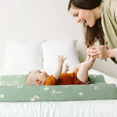 Image of GRSSDER Stretch Ultra Soft Jersey Knit Changing Pad Cover Set 2 Pack, Change Table Pad Covers Fit 32 inch /34 inch x 16 inch Pads Safe and Snug, Sunny Holiday Pattern