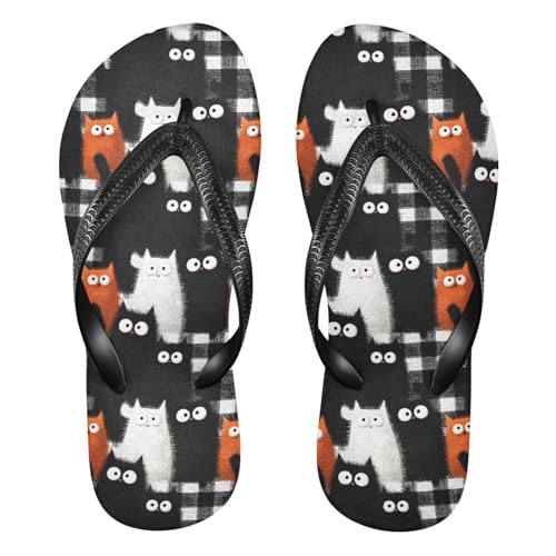 Flip Flop Sandals Funny Cats Print for Women Men Beach Outdoor XS
