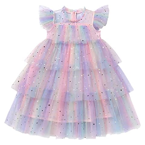 IWEMEK Rainbow Tulle Dress for Girls Cover