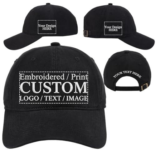 Image of Jaleanigh Soft Custom Hat Embroidered/Printed Logo/Text/Image (4 Sided)