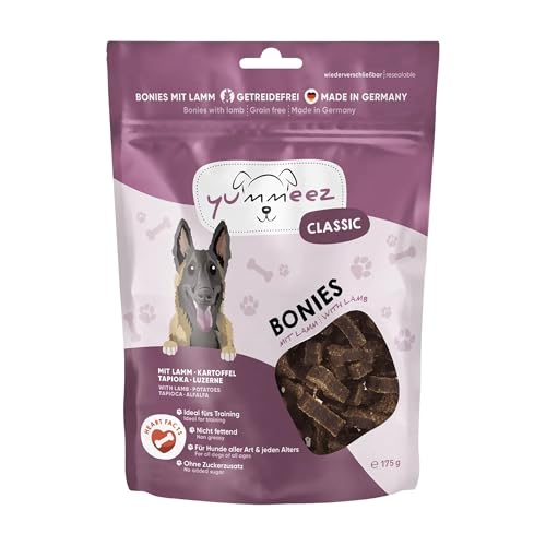 Yummeez Lamm Leckerli - Hundeleckerli als kleine Knöchelchen - getreidefrei mit hohem Fleischanteil - perfektes Leckerchen für Training oder Belohnung (1 x 175 g)
