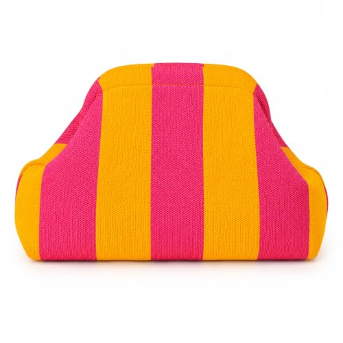 CXINLky Sac à main d'été pour femme - En tricot à rayures - Couleur contrastée - Petit sac tissé pour plages…