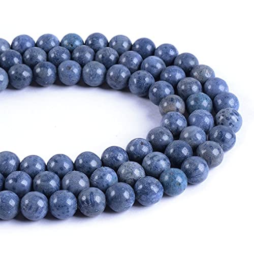 Perles de corail éponge bleu de qualité supérieure pour joaillerie