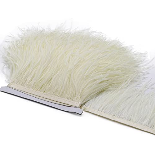 Garniture de plumes d'autruche bordeaux 5m pour couture et customisation de robe - 7