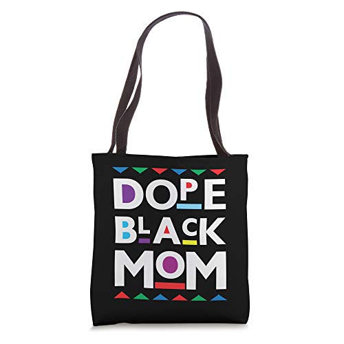 Bolso tote para mamá negro con diseño 'Dope Black Mom' miniatura 1