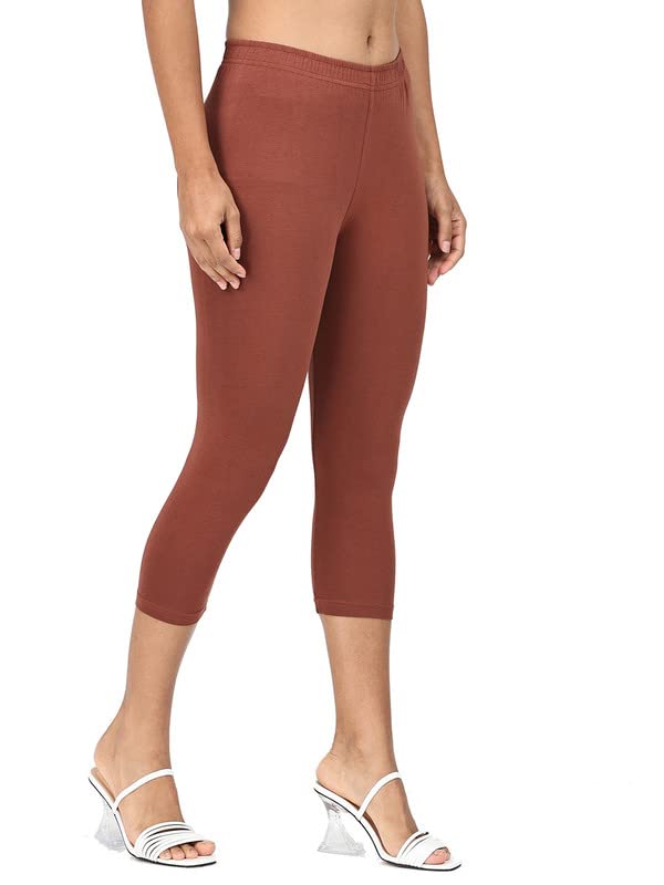 Image of Robinbosky Premium Stretchable Cotton Capri Legging for Women | Suitable for Formal wear & Casual wear | High-End Elastic Makes. The Leggings Squat Proof and Durable for Travel, Yoga, & Workout.