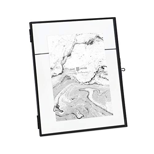 Isaac Jacobs 8x10 Black Vertical Metal Floating Photo Frame, Locket Closure