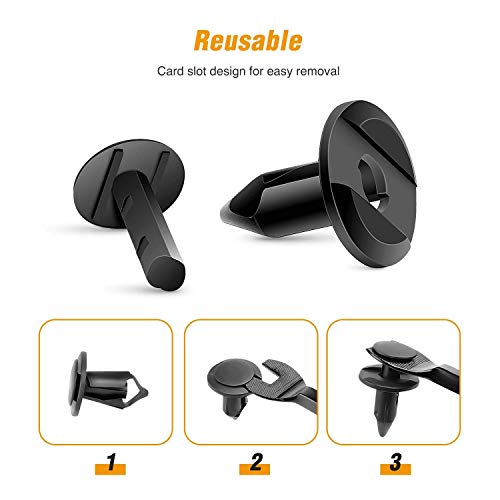 Gooacc 100Pcs Nylon Bumper Fastener Rivet Clips 8Mm Replacement For Gm #21030249, Ford #N807389S Vw Auto Push Pin Rivets Automotive Furniture Assembly Expansion Screws Kit #TOP3