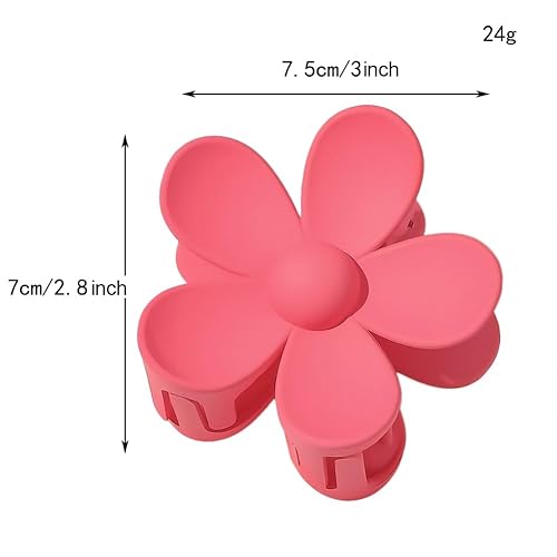 Miniatura 2 de Pinzas de garra para cabello grueso, diseño de flores, mate, lindas pinzas para el cabello para mujeres, cabello lacio y rizado, Kawaii Jaw Daisy