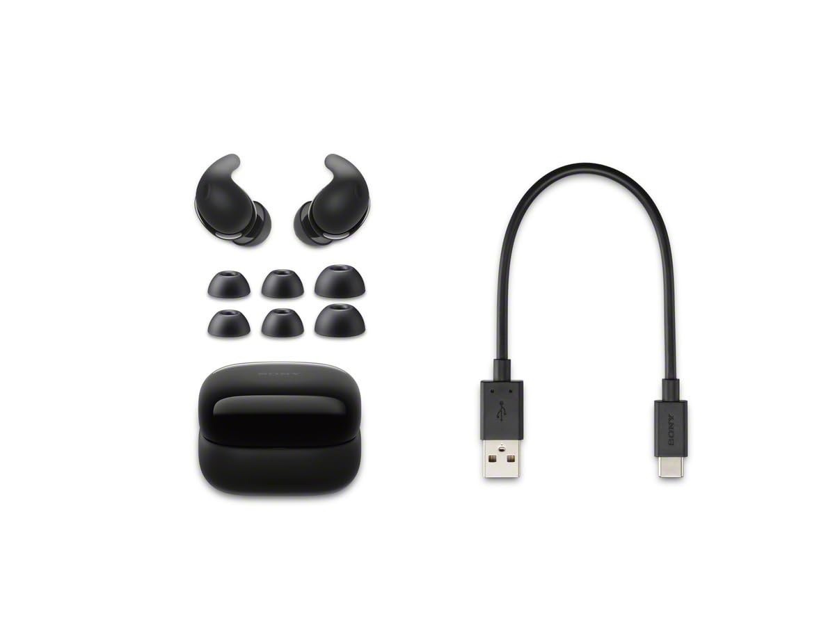 Sony LinkBuds Fit Truly Wireless Noise Canceling Earbud Kopfhörer, klein und leicht mit neu entwickelten Air Fitting Supportern, Schwarz (Generalüberholt)