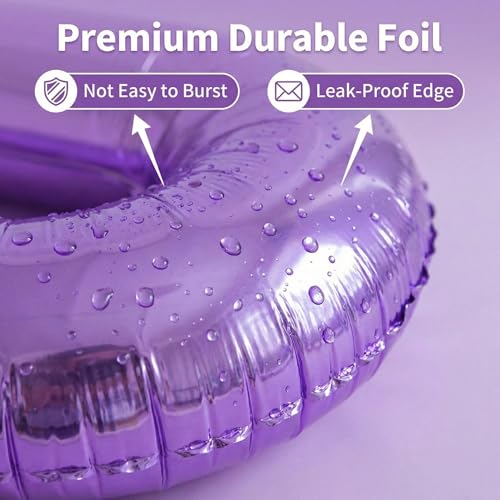 Image of Number Balloons for Birthday Decorations - 40 Inch Large Party Balloons 5, Purple Foil Number Balloons for Boys Girls, Balloons for Party Supplies
