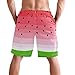 visesunny Interesting Watermelon Print Beach Shorts Men Summer Swim Trunks Sports Running Bathing Suits with Mesh Lining