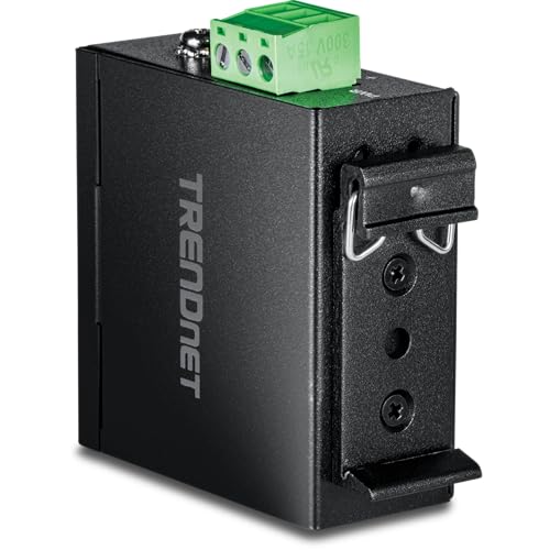Image of TRENDnet Hardened Industrial 100 /1000 Base-T to SFP Media Converter, DIN-Rail and Wall Mount Hardware Included, Multi Or Single Mode Fiber, Power Supply Sold Separately, Black, TI-F11SFP