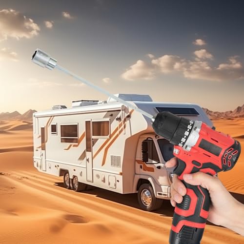 Caravan Corner Steady Drill Adapter, Caravan Extension Socket Jack, 30cm Caravan Beinständer Wickler Bohraufsatz, 19mm Caravan Drill Leg Winder Adapter Zubehör, Elektrischer Bohraufsatz