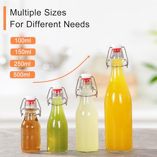 Miniatura 7 de Zanfqvo 10 Botellas Cristal 150ml Con Tapón Hermético, Botella Vidrio, Botella De Cristal Transparente Hermética Para Bebidas, Cerveza, Aceite, Vinagre, Agua