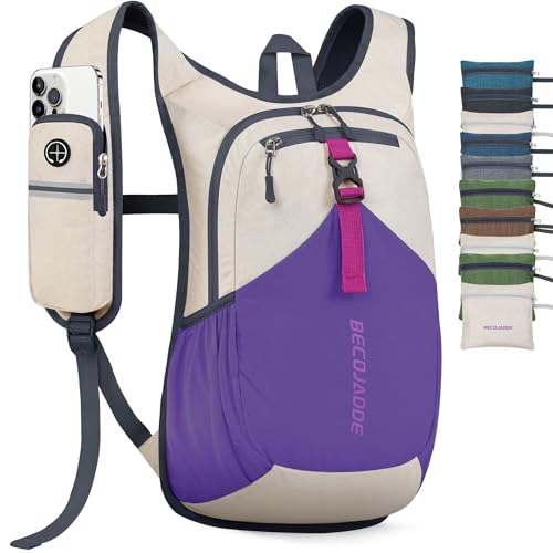 BECOJADDE 15L Wanderrucksack Herren Kleiner Rucksack Damen Leichter Daypack Tagesrucksack Faltbarerâ€¦ – Miniatur