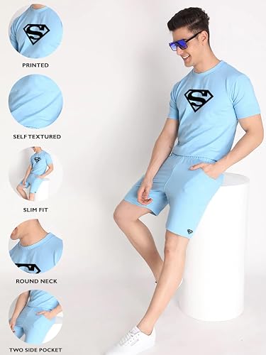Image of Men's Co Ord Set || Pure Cotton Lycra Printed Night Dress for Men || Sleepwear Pajama Set for Men || Casual Home Wear Set || Shorts Pajamas Set || Night Suit for Adults