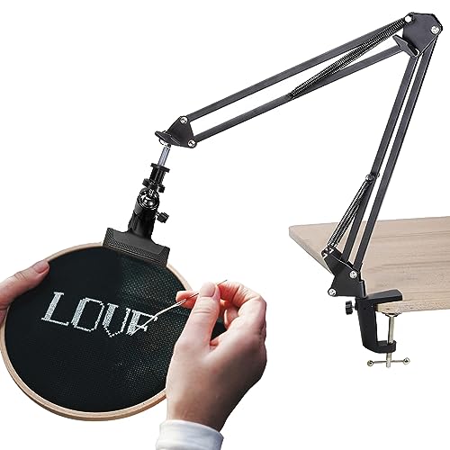 Camess Embroidery Stand, Adjustable Embroidery Hoop Holder, Metal Cross Stitch Hoop Stand,Fits Various Sizes of Embroidery Hoops