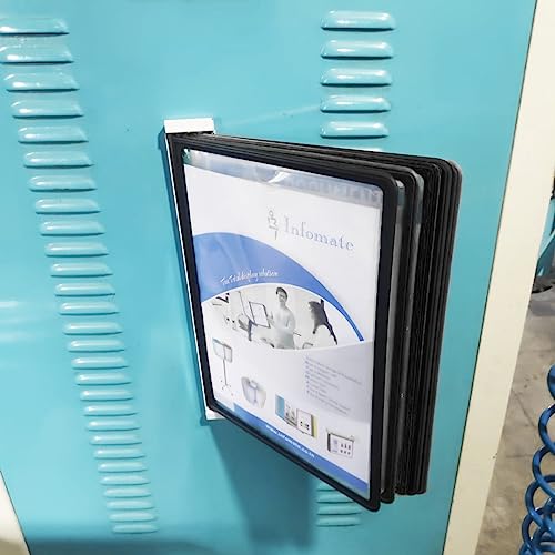 Image of Infomate Wall Unit Folder A4 with 5 Folders - Wall Hanging Documents Storage File Folders - Black Colored Folders