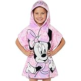 Get Trend Disney Minnie Mouse Toalla Playa con Capucha Toalla Poncho Niño Niña Piscina Playa Poncho Toallas Baño Algodon Absorbente (Rosa Minnie Mouse, 2-6 Años)