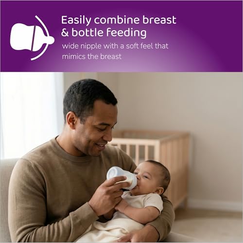 Image of BeeBaby Ease Wide Neck Feeding Bottle 300 ml | BPA Free Easy Latching Baby Milk Bottle for Newborns & Infants | Soft Silicone Anti-Colic Nipple Fast Flow (8 Months +) |White, Pack of 2