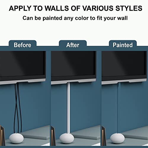 Cord Hider, Wire Cover, Cord Covers Wall Mounted Tv, Cable Hider, 315 In Paintable White Raceway Kit, Electrical Cords Concealer, Cable Management, Hide Cords Wall, Wire Molding, Adhesive Channel #TOP5