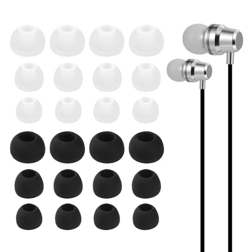 12 Pairs Silicone Earbud Tips, Earbuds Replacement Rubber Tips Earphone Buds, Earbud Noise Isolation Cover, 3 Sizes(S/M/L) Noise Isolation Comfort Rubber Ear Bud Tips for 4.5mm to 6mm Headphones