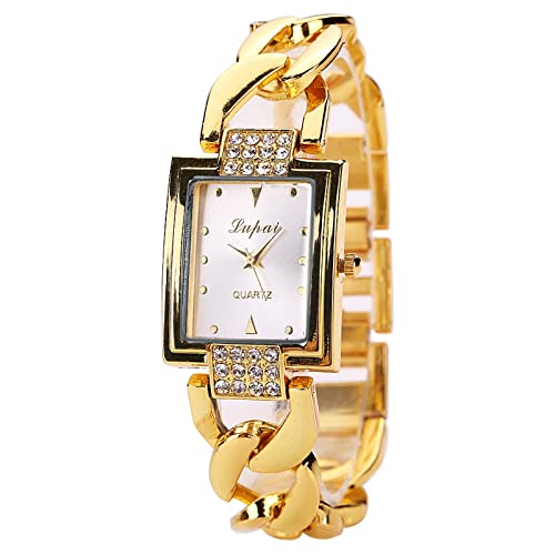 Reloj Montres Montre de Femmes De Chaude Vente Reloj de pulsera para hombre de cuero, dorado, One Size