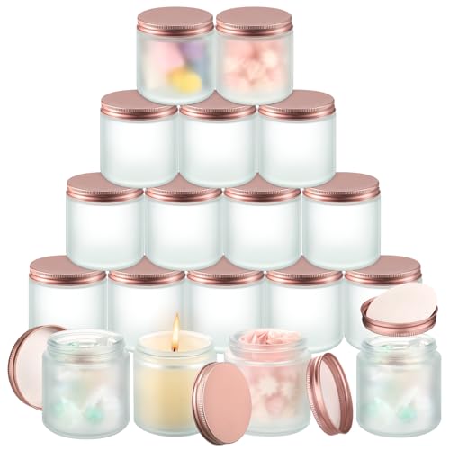 Tioncy 12 Pcs 4oz Empty Cosmetic Container Glass Candles Jar