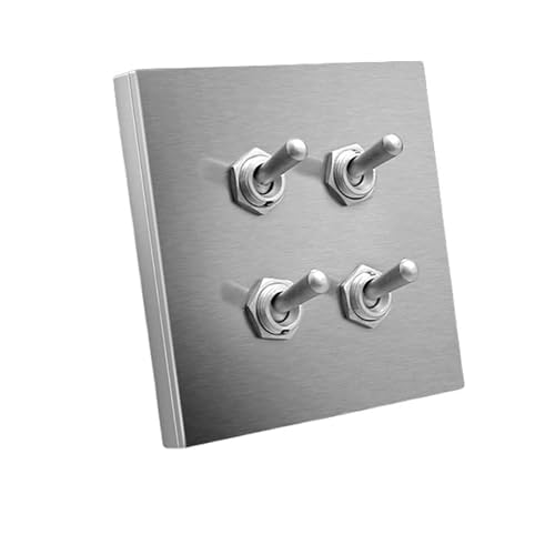 Derybol 86 Typ 1-4 Gang 2 Wege Wandleuchte Verdeckter Schalter Heimwerker Edelstahl Panel Retro Messing Kippschalter 10A220V Cover