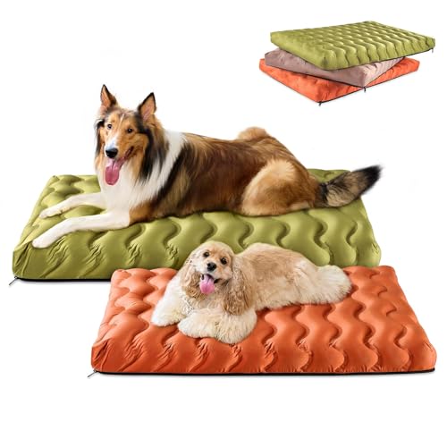 LLUAII Washable Dog Bed, Cooling Dog Crate Bed Mat with Memory Foam, Water-Resistant Outdoor Dog Bed for Large Medium Small Dogs by LLUAII - Used condition - US$17.66