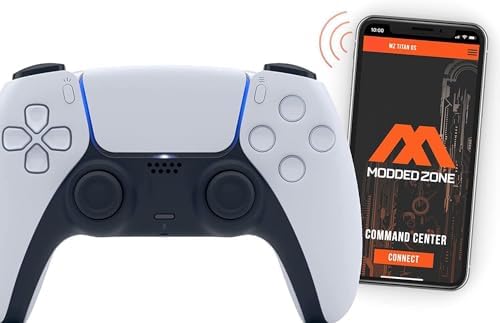 MODDEDZONE Custom Rapid Fire, Anti Recoil, Macros MODDED Wireless Controller for PS5 & PC - Unique Smart Mods for ps5 controller controlled by the APP. Best for FPS Games. (White) : Video Games