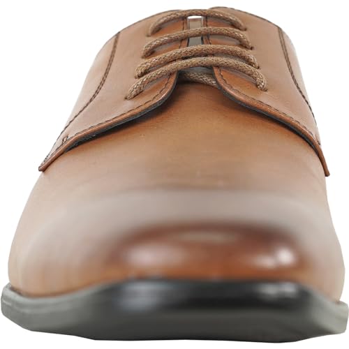 ALLURE-SUITS & TUXEDOS Men Genuine Leather Fashion Dress Shoe AL03 Classic Lace Up Oxford Formal Tuxedo for Wedding Prom Party Uniform Formal Event Black Cognac Size from 6 to 163