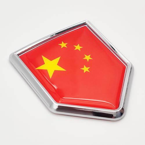 Bandera china cromada Overdecor para cubrir arañazos de parachoques de coche con estilo