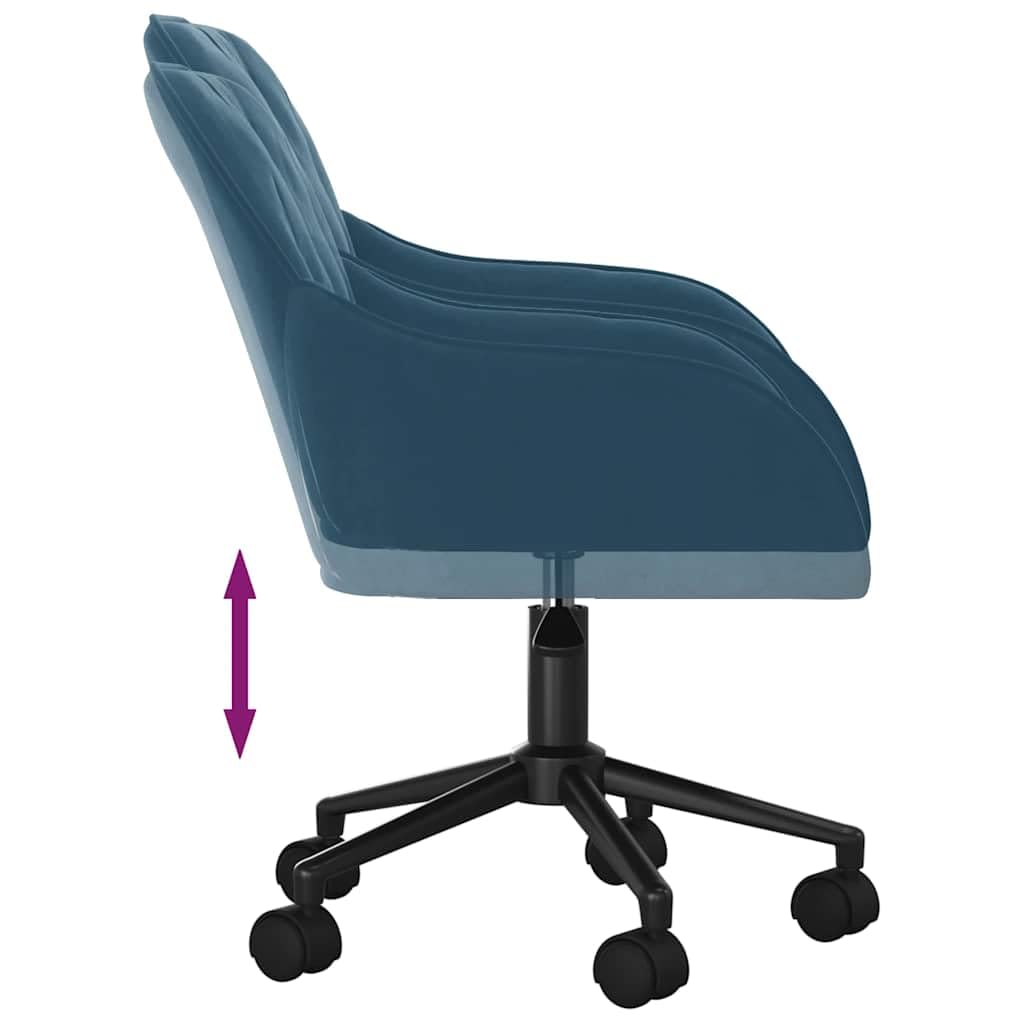 Silla de oficina giratoria terciopelo azul