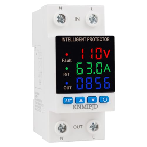 KNMIPJD Single Phase Voltage Monitoring Relay AC/DC 110V 63A Adjustable Over and Under Voltage Protection...
