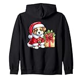 babbo natale cucciolo con scatola regalo felpa con cappuccio
