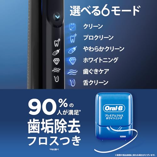 ブラウン(Braun) オーラルB ジーニアス10000A ブラック プレミアムフロスセット 電動歯ブラシ D7015266XC の商品画像 5