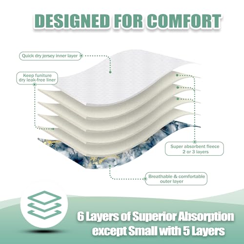 Image of wegreeco Washable Reusable Premium Dog Diapers,Pack of 3,Small Dog Puppy & Doggy Diapers Female,Dog Period Panties Diapers Female in Heat Watercolour S