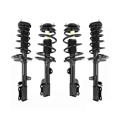 COMPLETESTRUTS - Front & Rear Complete Strut Assemblies with Coil Springs Replacement for 2008-2013 Toyota Highlander FWD - Set of 4 Black