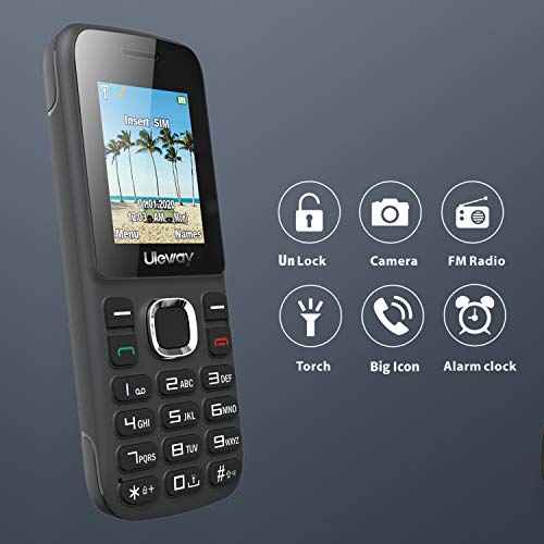 Uleway Basic Cell Phone Unlocked 3G Big Icon Easy to Use Feature Phone with LED Torch ATT Unlocked Cell Phones for Kids, Seniors (H20 /Pure Talk/Cricket) (Black) - Thumbnail 7