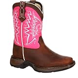 Durango Unisex-Child DWBT052 Western Boot, Brown/Pink, 1 Little Kid
